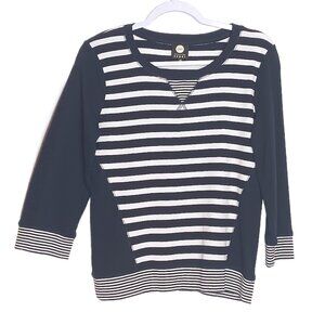 Jones New York Nautical Tee Womens Small Petite French Parisian Summer Cotton